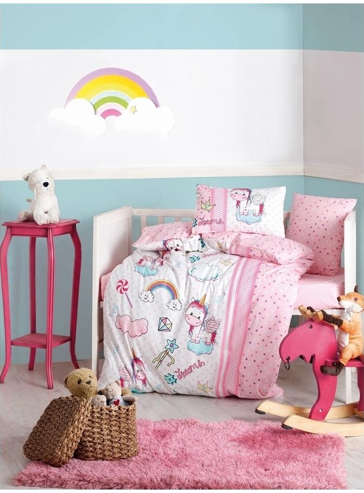 Posteljina za bebe Unicorn roza Cottonbox