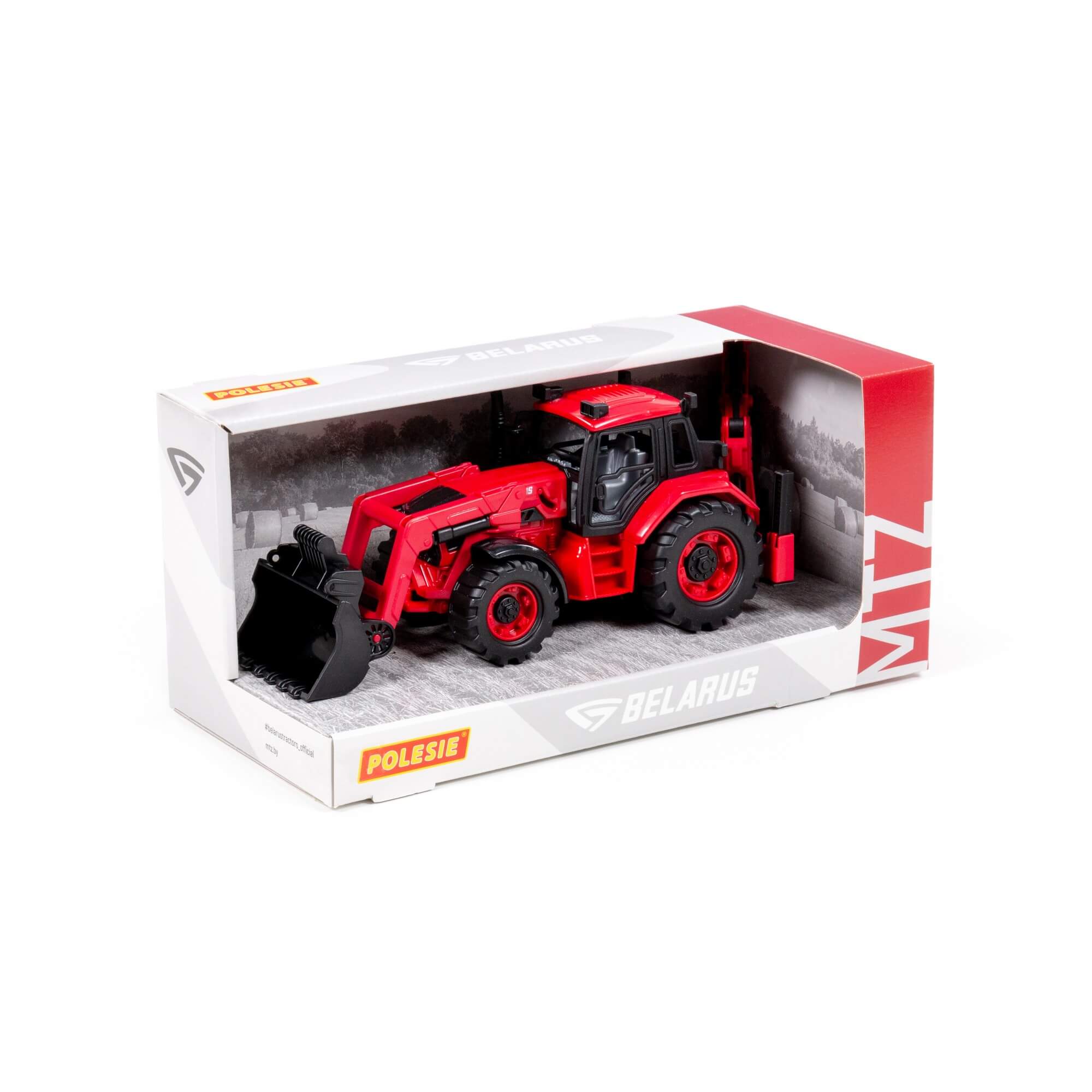 Dečija igračka traktor bager-utovarivač crveni 310x150x145 Polesie