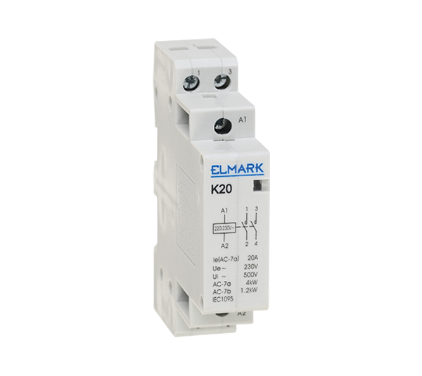 Kontaktor modularni K20 20A 230V AC 1NO-1NC