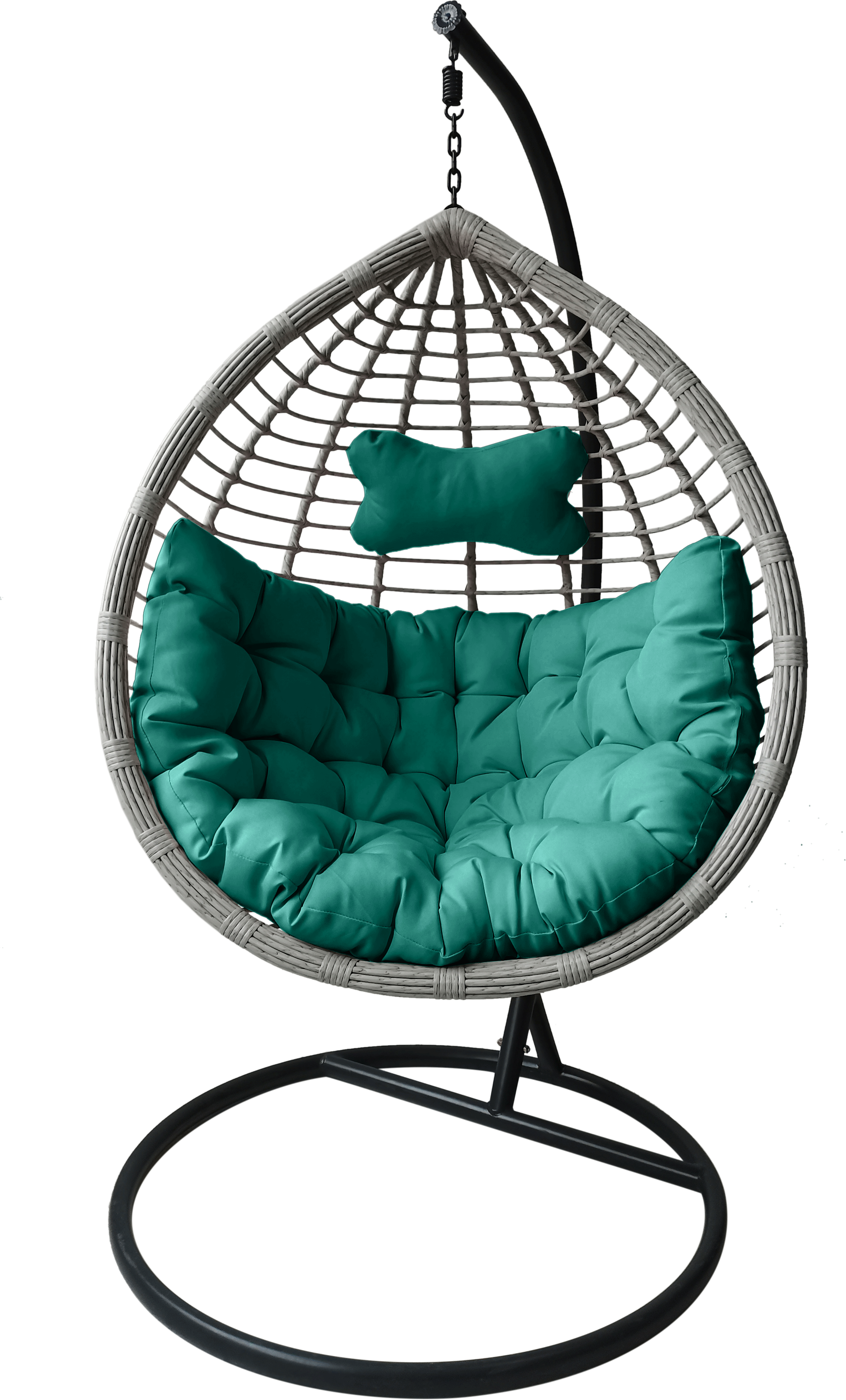 Bašt.stolica na ljuljanje-jaje H-195cm siva/zelena Funan
