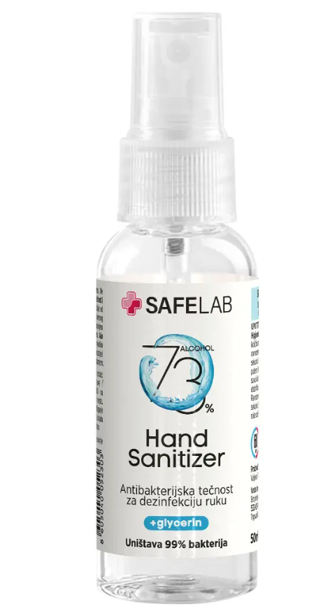 DEZ 50S antibakterijska tečnost za dezinfekciju ruku 50ml Safelab
