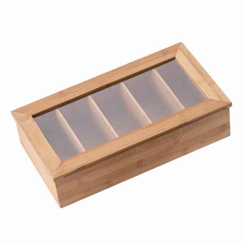 Drvena kutija za filter kesice za čaj sa 5 pregrada  Kesper