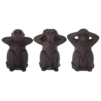 Set dek.figura-majmuni mudrosti 3/1 crni Atmosphera C.Dinterieur