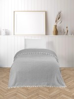 Prekrivač za franc. krevet 200x230cm sivi/beli Luxtouch