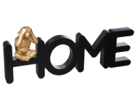 Dekor. figura-natpis Home sa majmunom crni/boja zlata Atmosphera