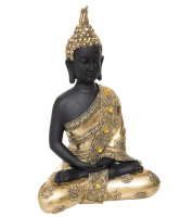 Dekor.figura Buddha 23x14.4x34cm boja zlata/crna Atmosphera