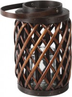 Dekor. fenjer-držač sveće Armina M 17x17x25cm braon Countryfield