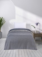 Prekrivač za franc. krevet 200x230cm svetlo plavi/beli Luxtouch